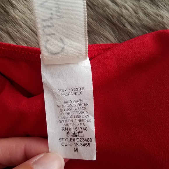 Forever 21 Red Ruffle Tube Dress Sz M - Picture 4 of 5